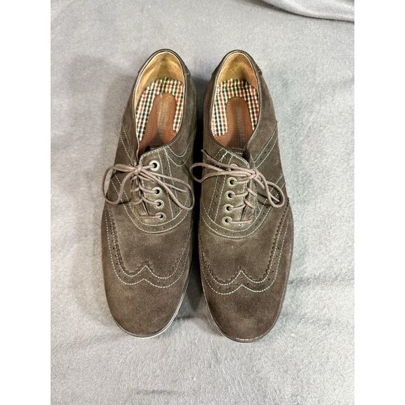 Johnston Murphy Mens Flex System Sheepskin Insole Brown Blue Stitching Sz 8 1/2M - Picture 2 of 14